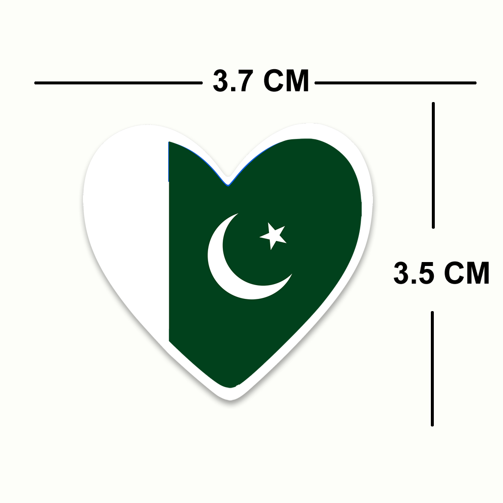 4 PACK Pakistan Flag heart waterproof Matte vinyl sticker paper Pakistani team