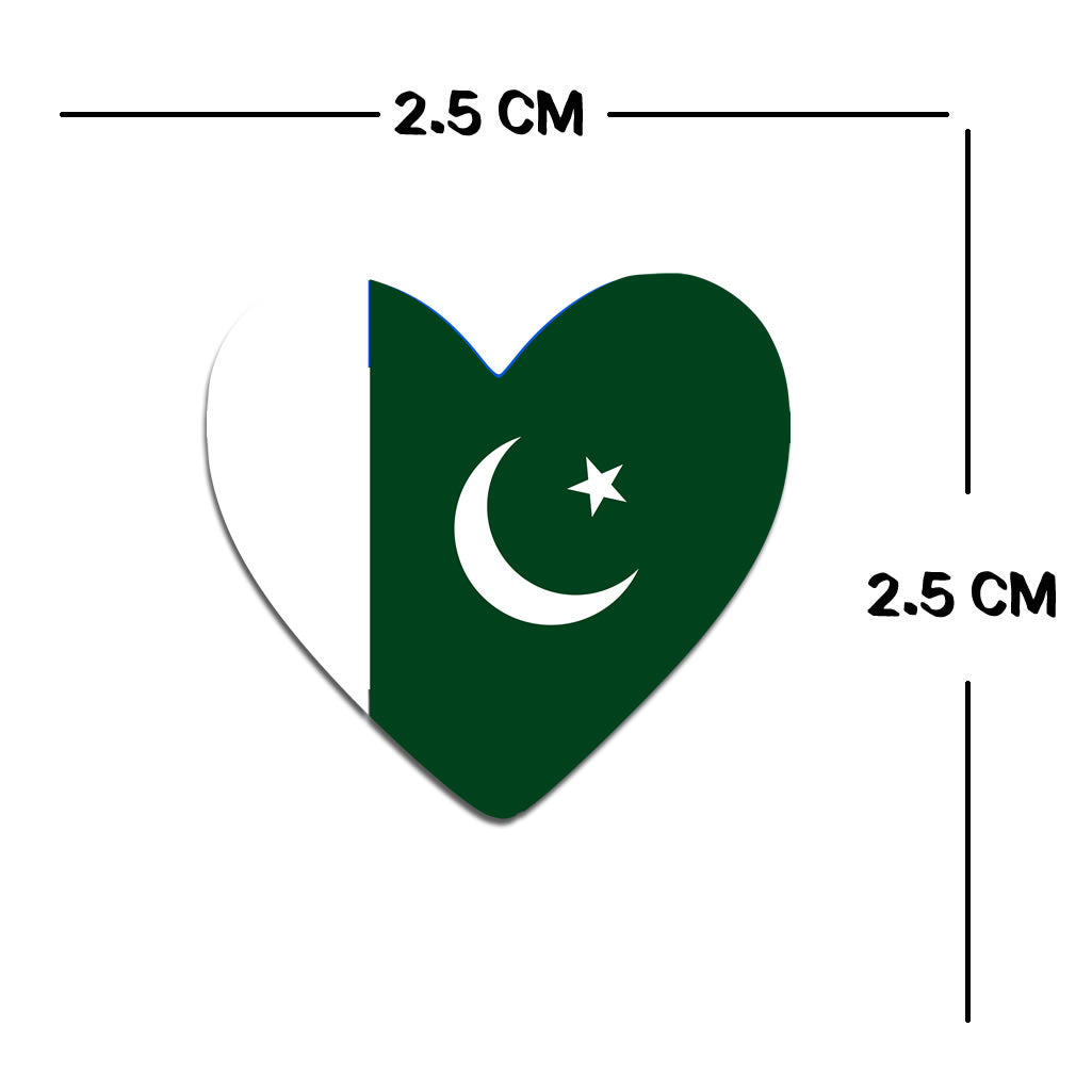 4 X PAKISTAN flag Heart Iron on transfer