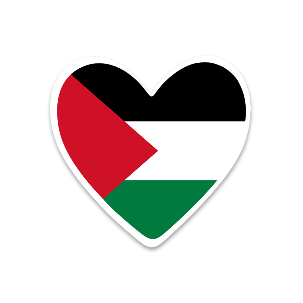 4 PACK Palestine Flag heart waterproof Matte vinyl sticker paper Palestinian