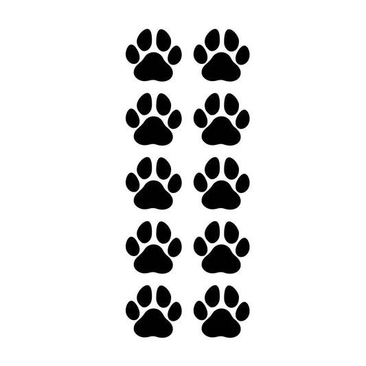 10 x paw prints TEMPORARY TATTOO pet lover long lasting waterproof
