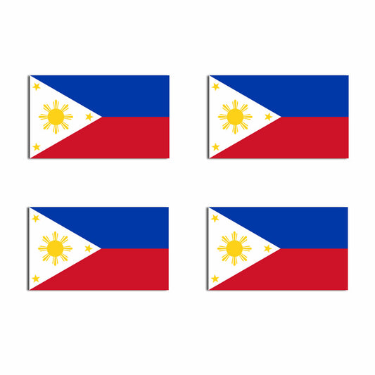 Set of 4 x PHILIPPINES Flag Iron on Screen Print Transfers for Fabrics filipino