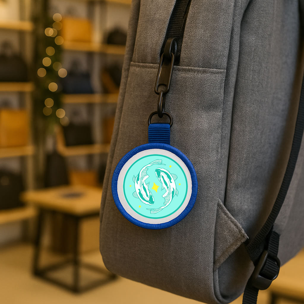 Zodiac Star Sign Circle Bag Tag Keyring – Astrology Key Ring Zipper Pull Charm