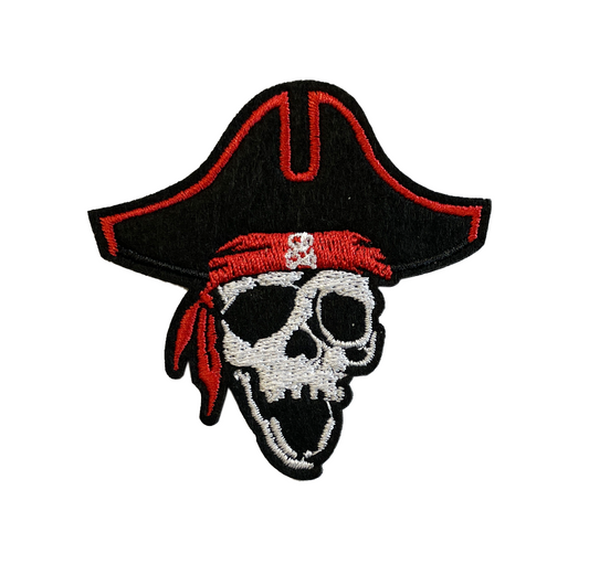 Pirate Skull Embroidery Patch Iron on or Sew on hat scarf eye patch theme