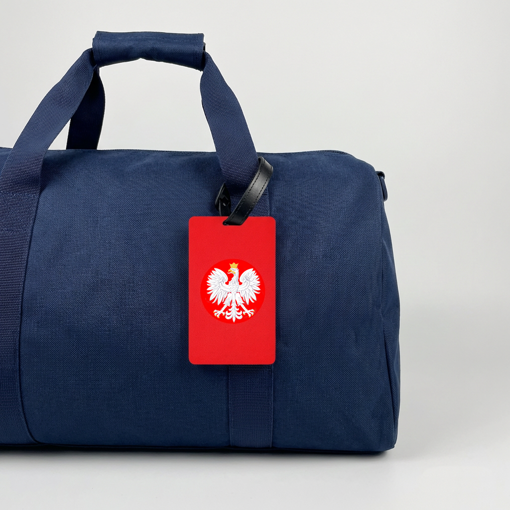 Poland Eagle Suitcase Tag, Polish Flag Luggage Tag, Travel ID Bag Identifier