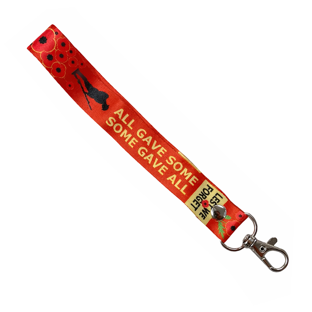 Set of Lest we forget elastic Wrist band wristband / Key tag poppy remembrance