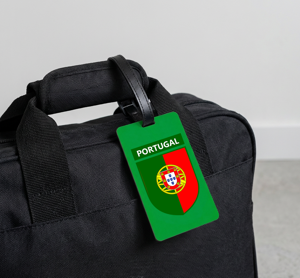 Portugal Crest Suitcase Tag, Luggage Tag, Travel ID Bag Team Portuguese Flag