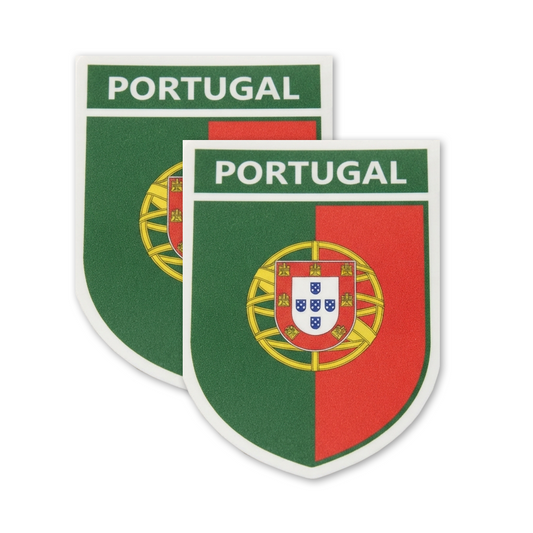 2 PACK Portugal Flag crest waterproof Gloss vinyl sticker Portuguese Team
