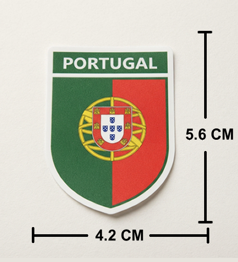 2 PACK Portugal Flag crest waterproof Gloss vinyl sticker Portuguese Team