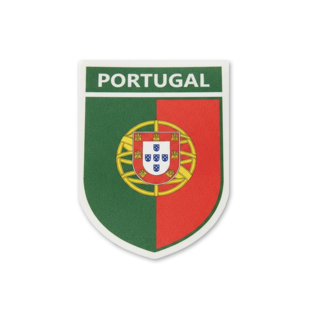 2 PACK Portugal Flag crest waterproof Gloss vinyl sticker Portuguese Team