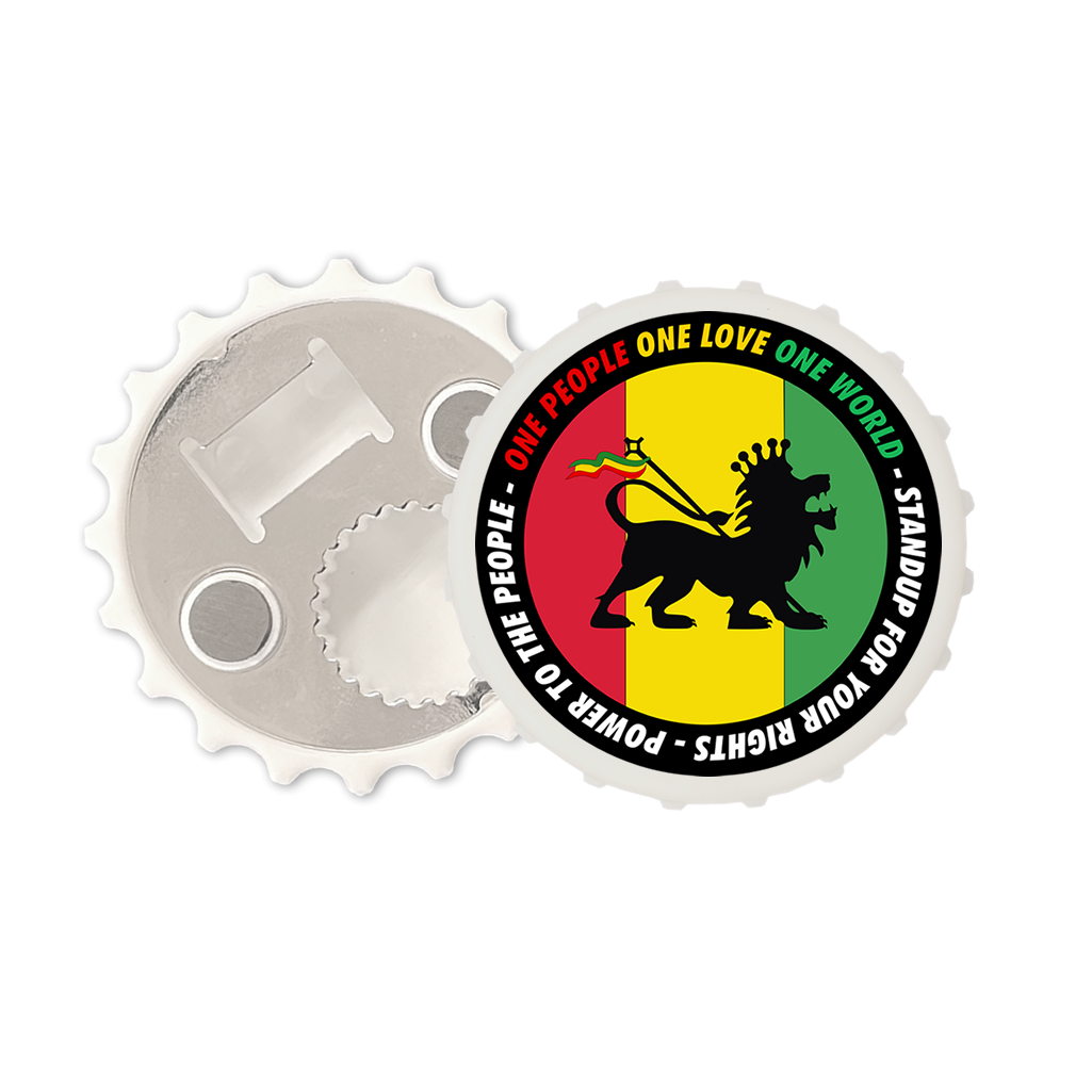 Rasta Flag Lion of Zion Magnetic bottle cap opener fridge magnet one love