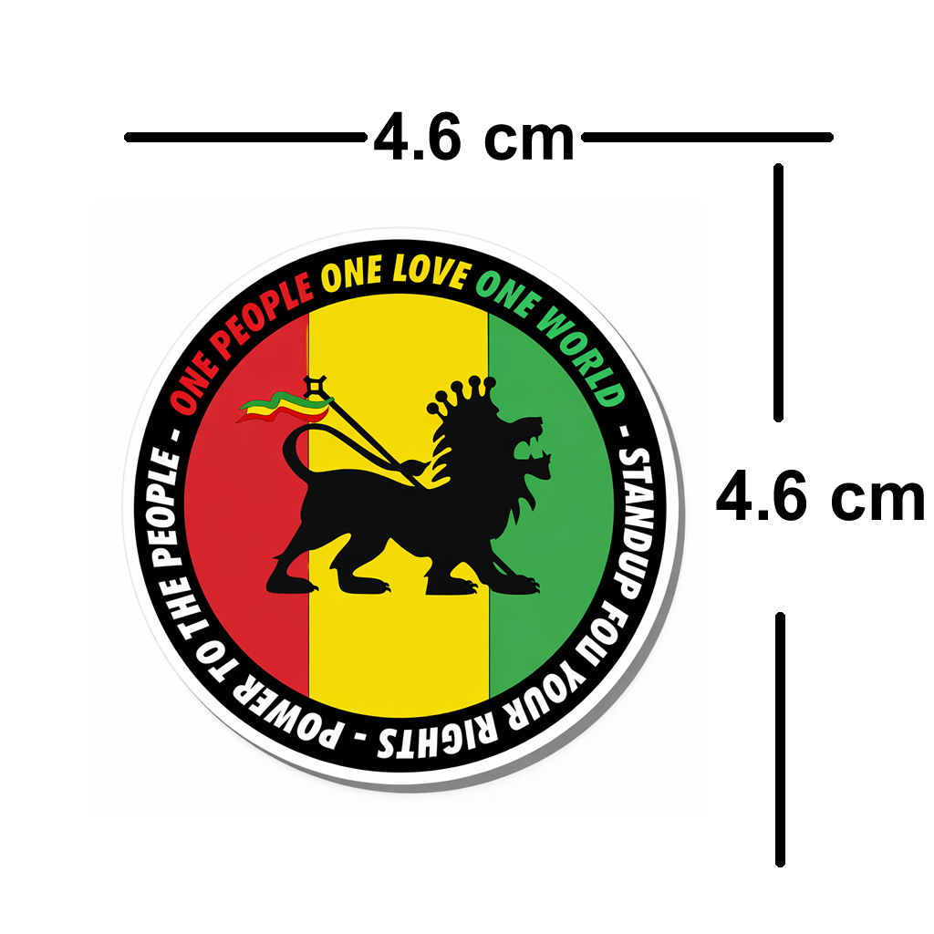 4 PACK One love one world waterproof Matte vinyl sticker Jamaica Rasta lion Flag