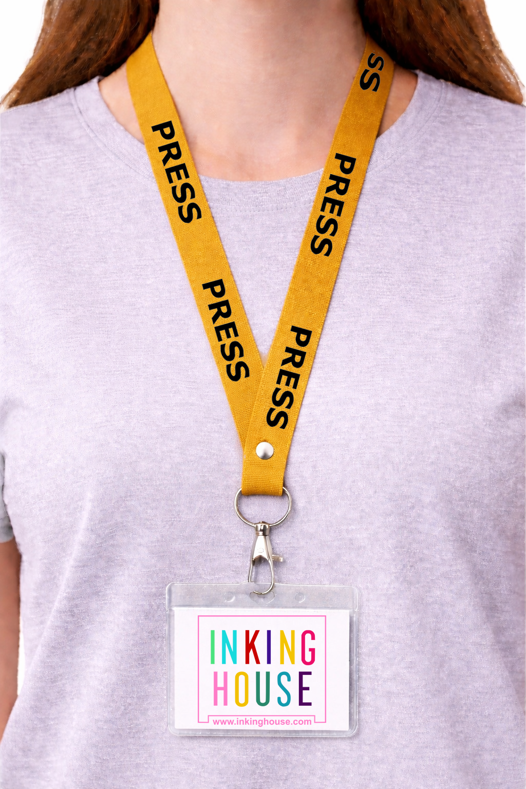 PRESS printed Lanyard - neck strap, ID HOLDER reporter