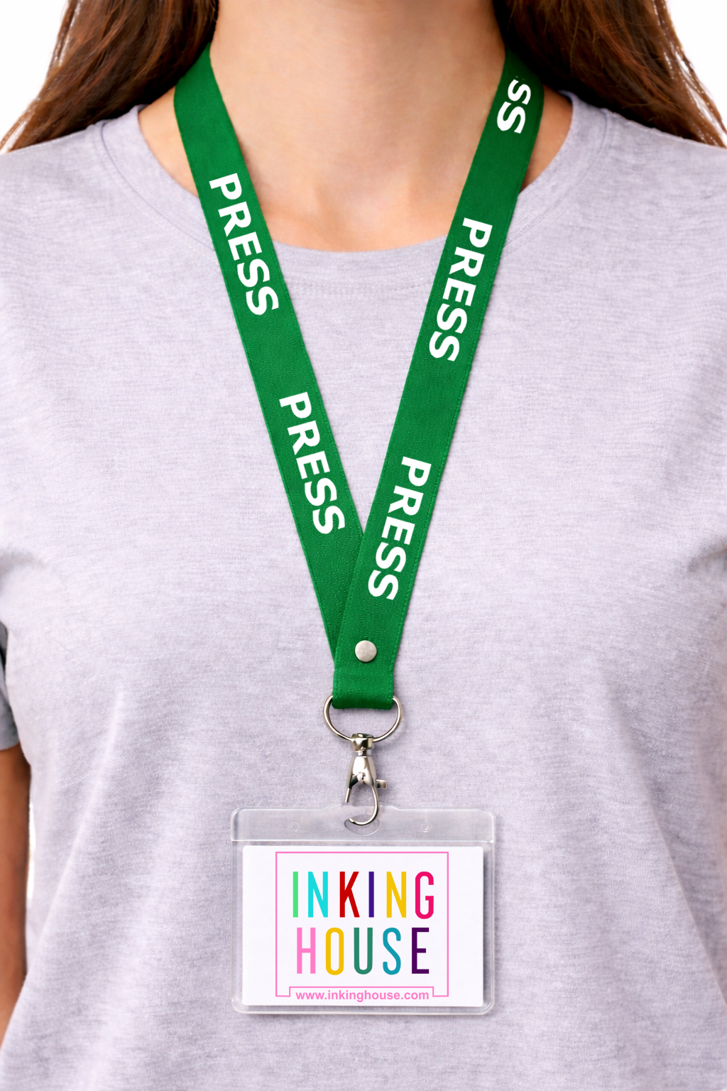 PRESS printed Lanyard - neck strap, ID HOLDER reporter