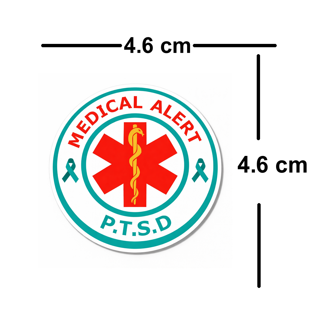 4 PACK Medical alert PTSD awareness waterproof Matte vinyl sticker