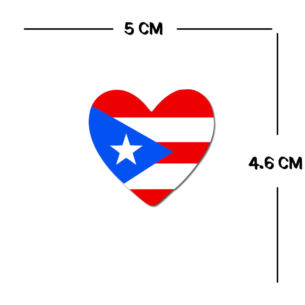 2 x  Puerto Rico Flag Heart Temporary Tattoo Puerto Rican Team support