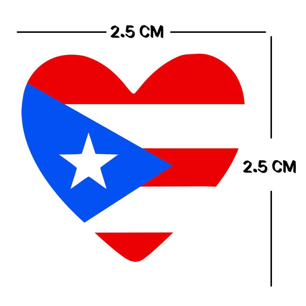 4 X PUERTO RICO flag Heart Iron on transfer