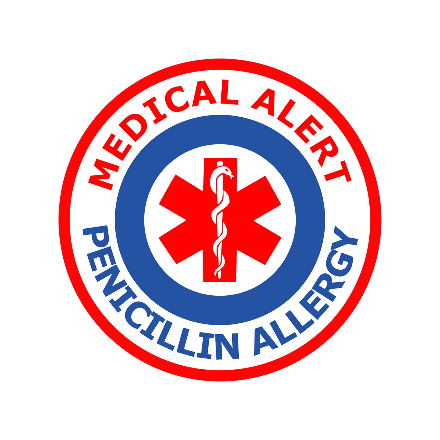 Medical Alert Penicillin allergy Iron on Transfer for fabrics hidden disability