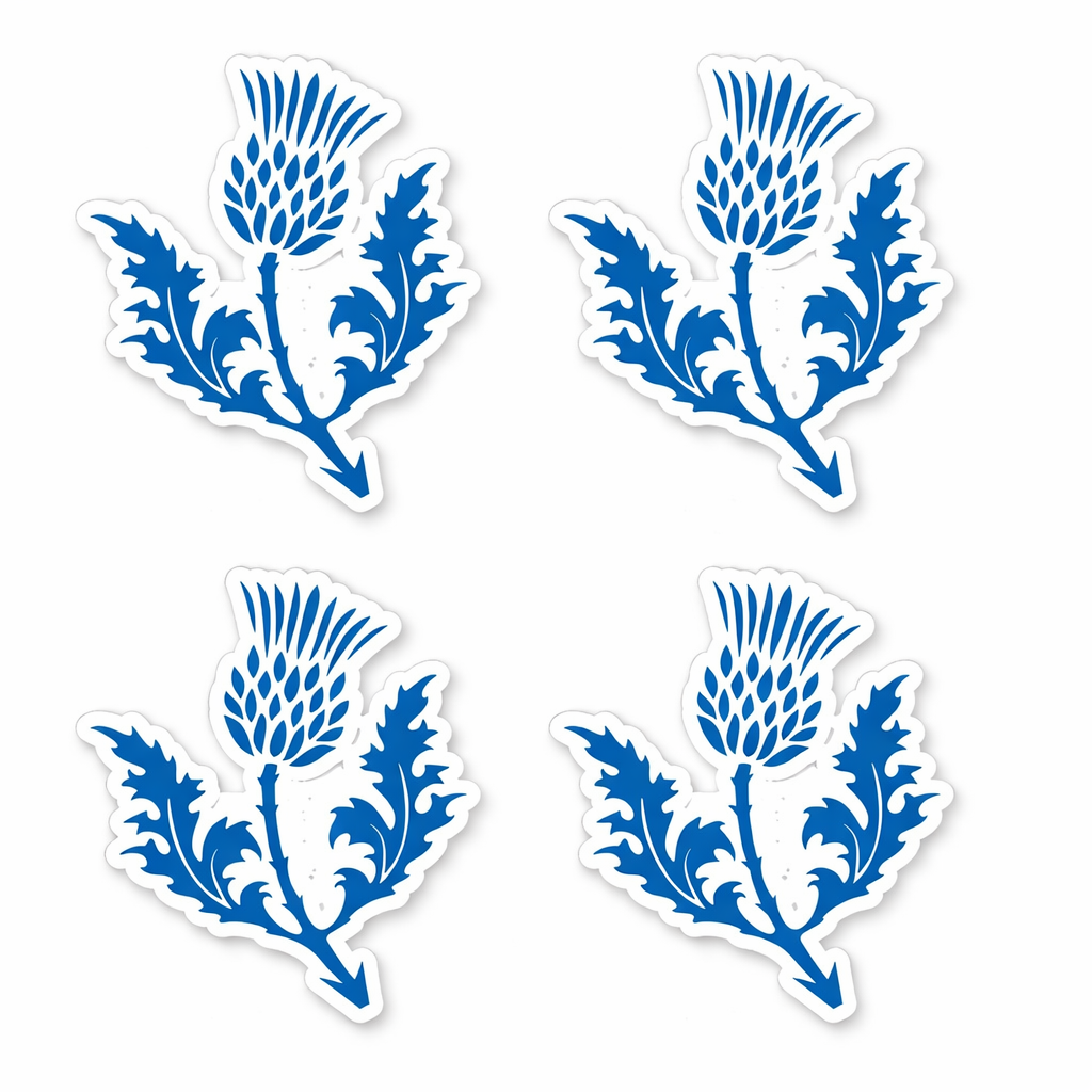4 x Scottish Thistle Vinyl Sticker  Waterproof Matte Scotland label