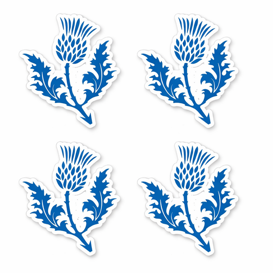 4 x Scottish Thistle Vinyl Sticker  Waterproof Matte Scotland label