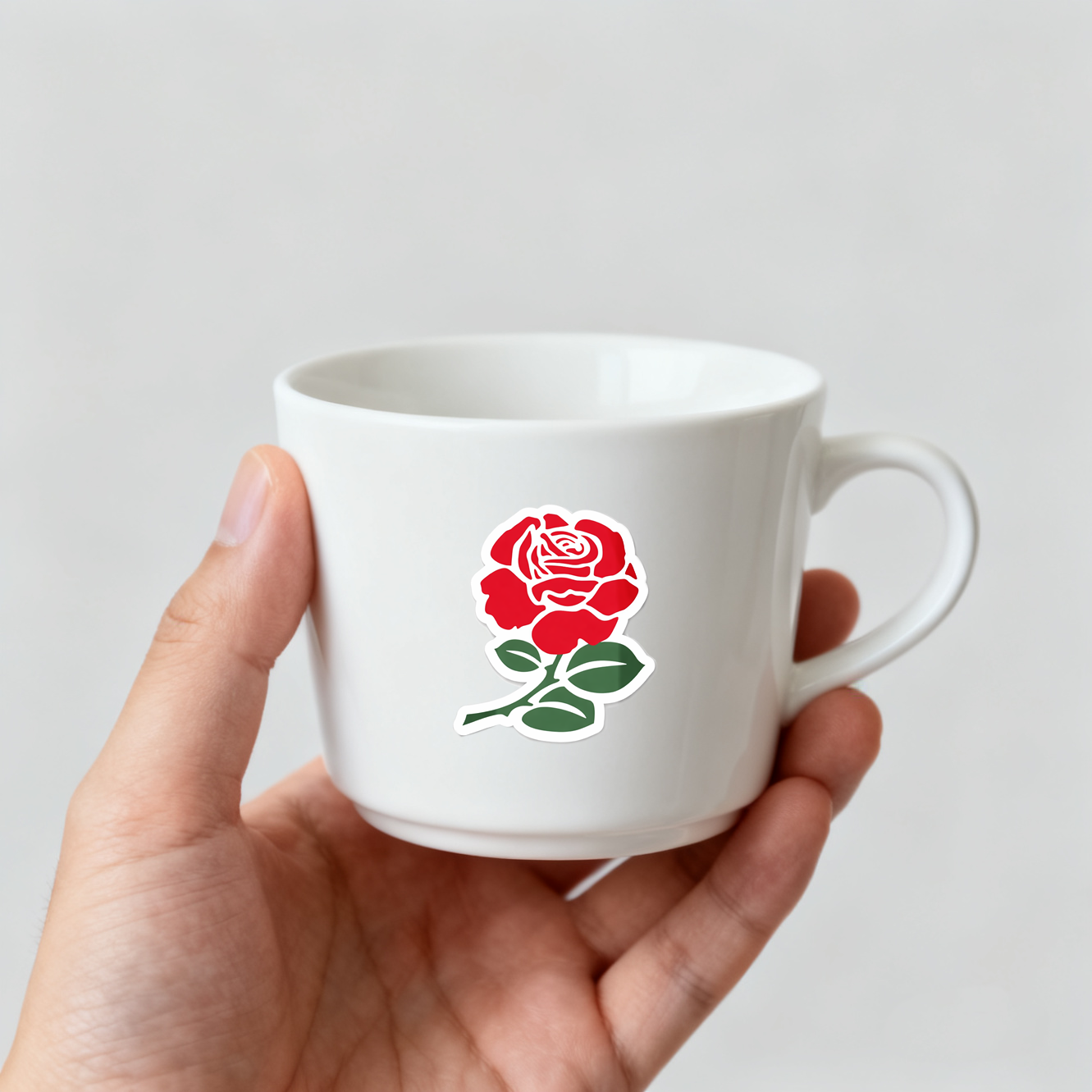 England Rose Vinyl Sticker label, Matte Waterproof,4 Pack, English rose, team