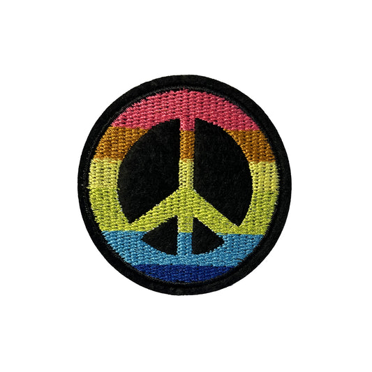 Rainbow Peace Embroidery Iron on or Sew on Patch lgbtq gay pride  - Brand New