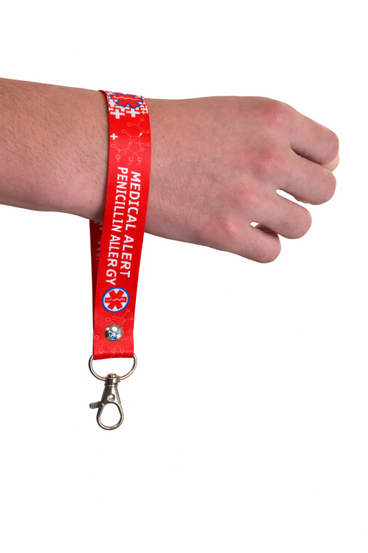 Medical Alert Penicillin Allergy Key tag ring hidden disability awareness symbol