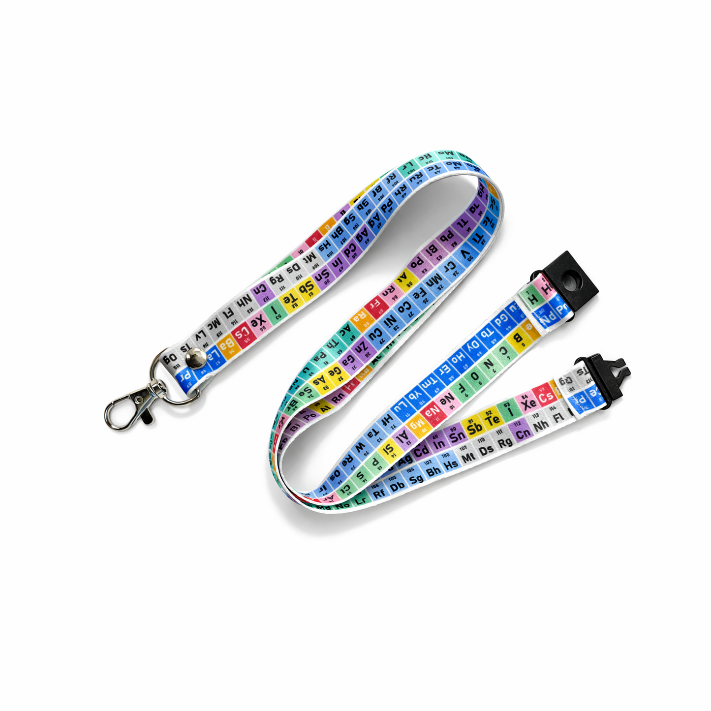 Periodic table print Lanyard neck strap, ID HOLDER included Safety Breakaway Clip UK Stock