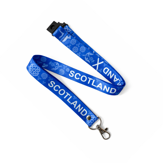 Scotland Lanyard - neck strap, ID HOLDER Safety breakaway clip Scottish symbols