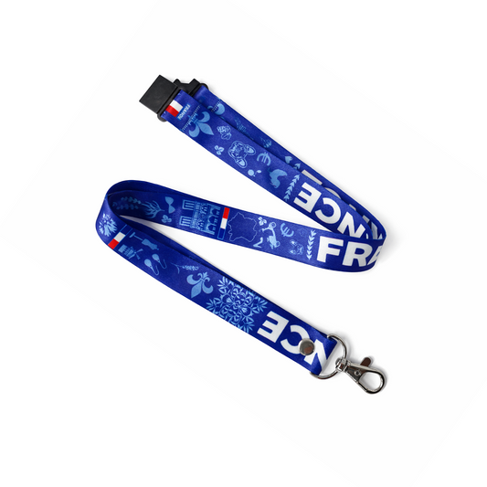 French Symbols printed Lanyard - neck strap, France, French Day Eiffel tower