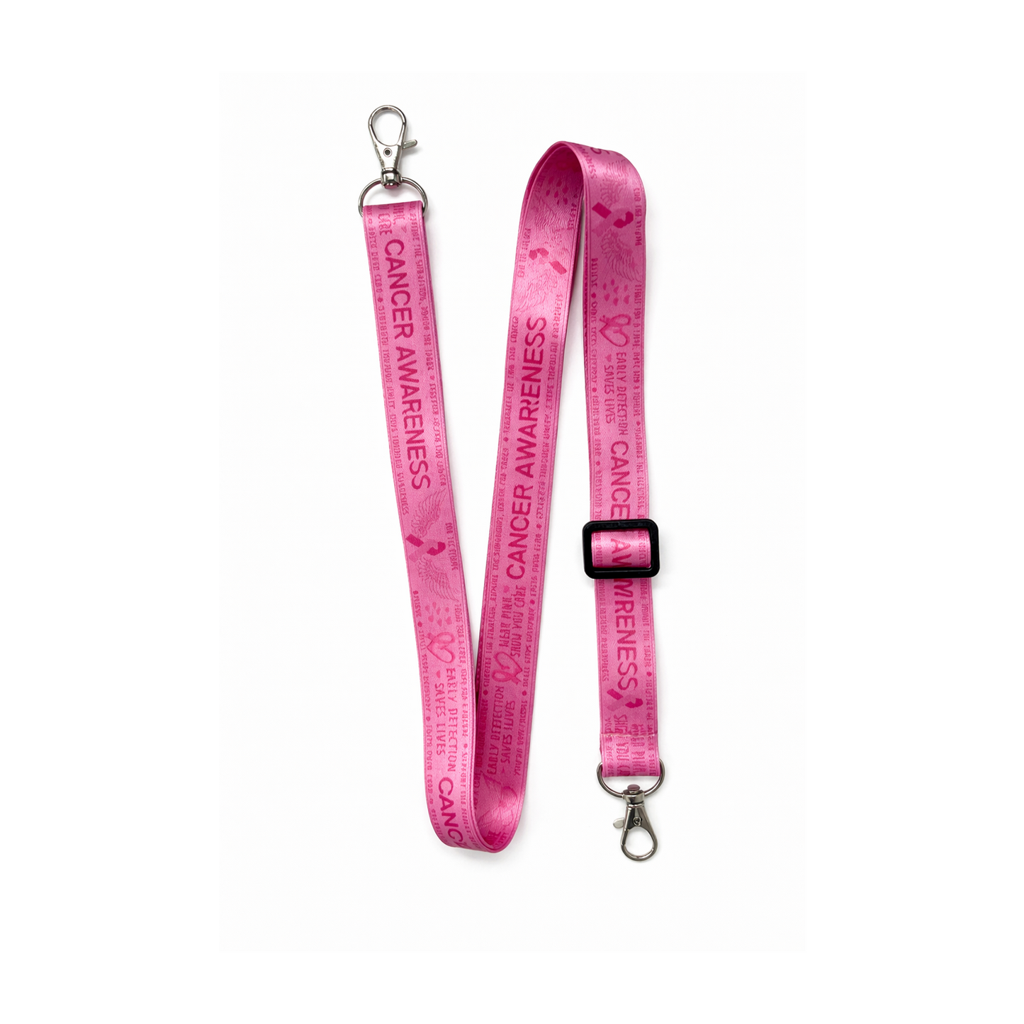 Cancer awareness Double clip adjustable Lanyard neck strap ID holder phone bag