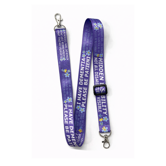 I have dementia DOUBLE CLIP adjustable Lanyard neck strap ID holder phone bag