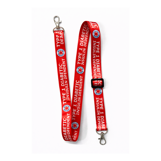Type 1 Diabetic DOUBLE CLIP adjustable Lanyard neck strap ID holder phone bag diabetes