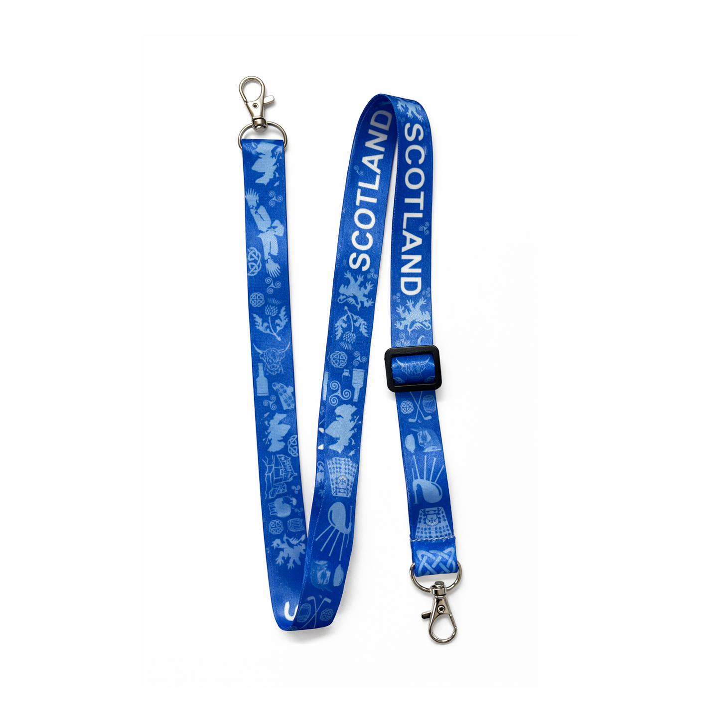 Scotland DOUBLE CLIP adjustable Lanyard neck strap ID holder Scottish bag phone