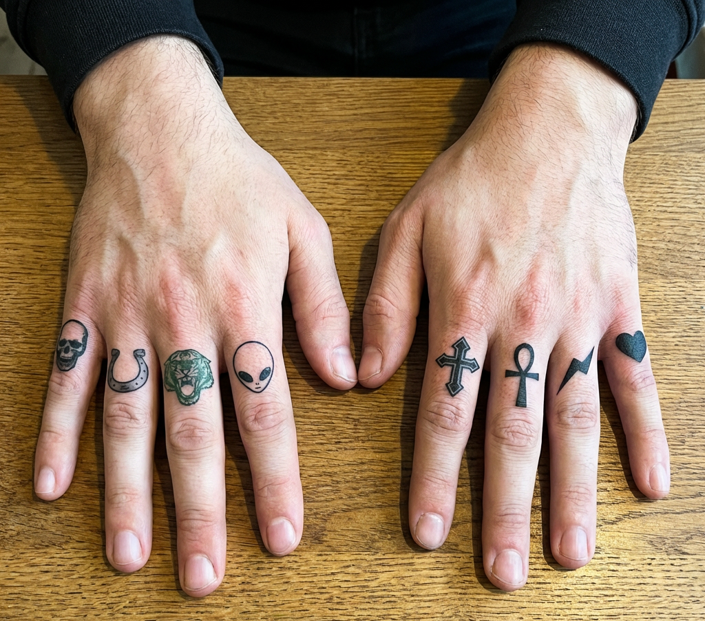 8 x Small finger Temporary Tattoo Lasts 1 week hand body art