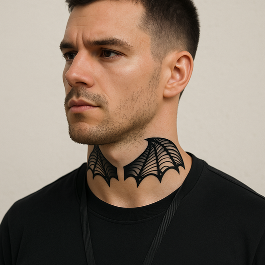 2 x BAT wings Temporary Tattoo neck face Neck body art