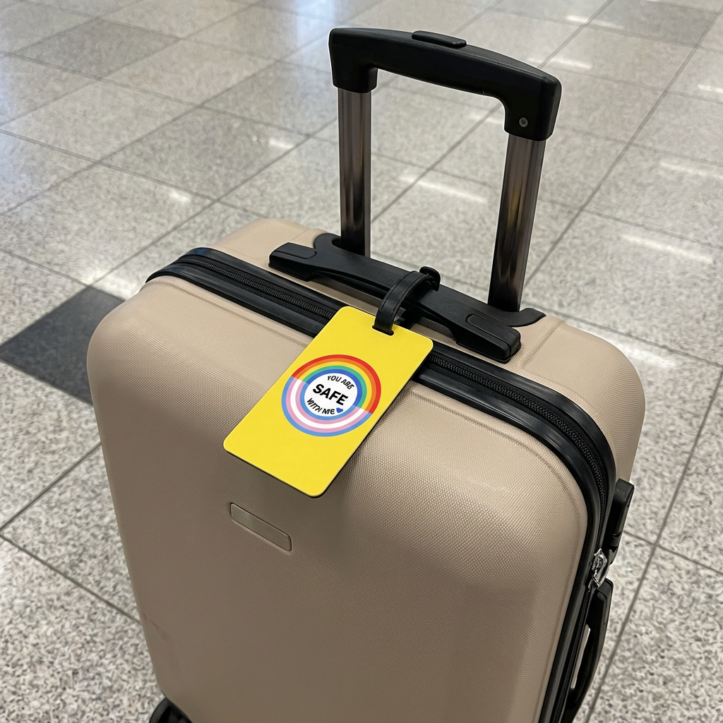 You are safe with me Suitcase Tag,  Luggage Tag, Travel ID Bag LGBTQ
