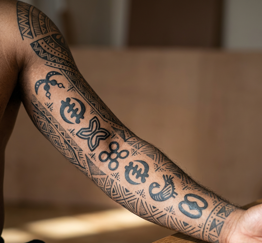6 X African Adinkra symbols Temporary Tattoo Lasts 1 week Hope loyalty courage freedom