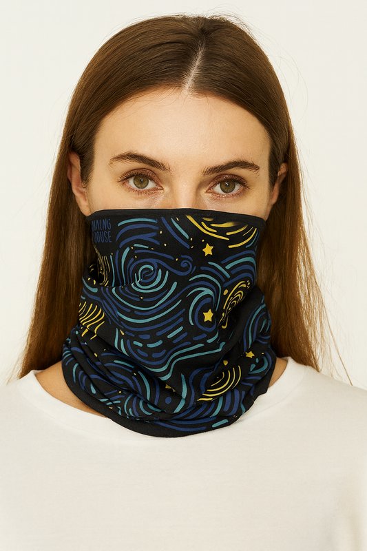 Seamless Tube Scarf Face Mask Biker Balaclava Starry Night face covering