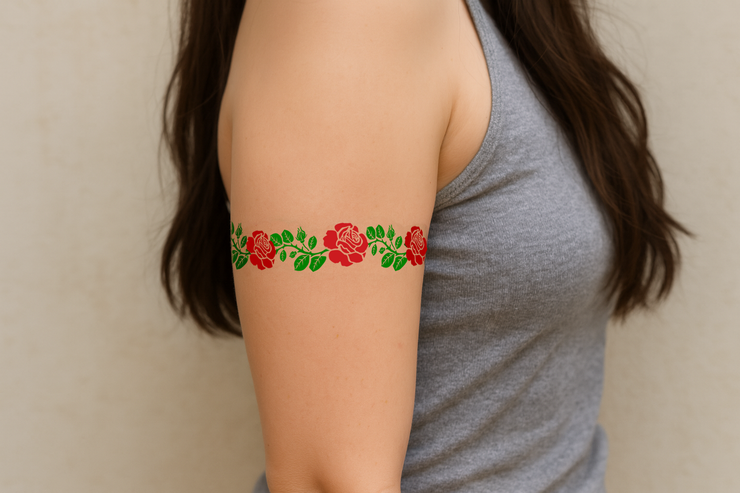 English Rose Armband Temporary Tattoo Waterproof Lasts 1 week England Roses body art Flower