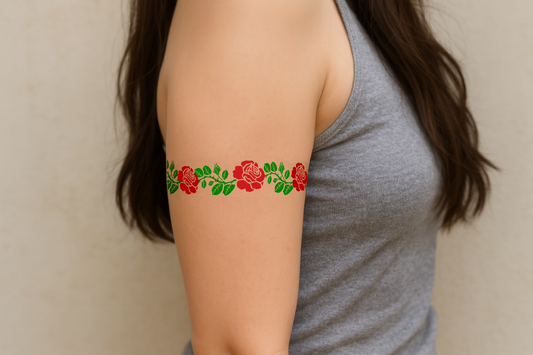 English Rose Armband Temporary Tattoo Waterproof Lasts 1 week England Roses body art Flower