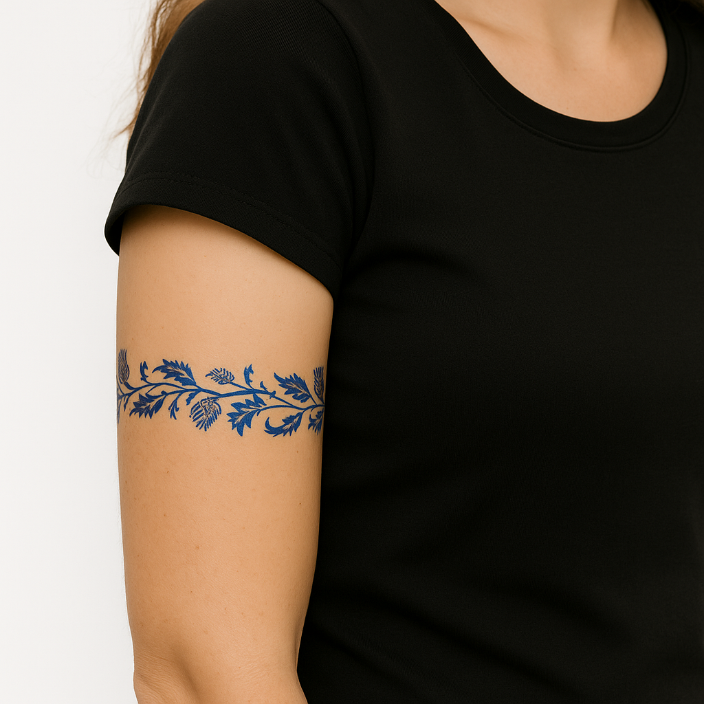 Thistle Armband Temporary Tattoo Waterproof Lasts 1 week Scottish Thistle for country support six nations,rugby, football,cricket