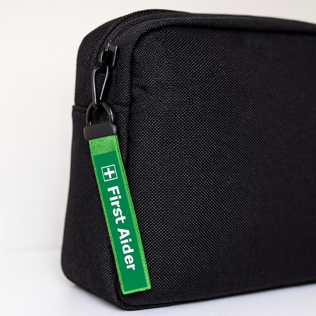 First aider Key Chain Keyring Luggage Tag Zipper Pull Bag medical aid alert