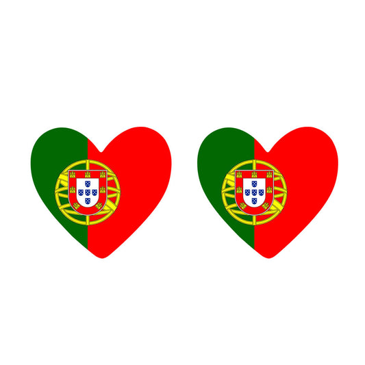 2 x  Portugal Heart Flag Temporary Tattoo Portuguese Team support