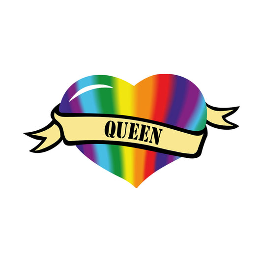 Queen Rainbow Heart Temporary Tattoo waterproof LGBTQ Gay pride LGBT