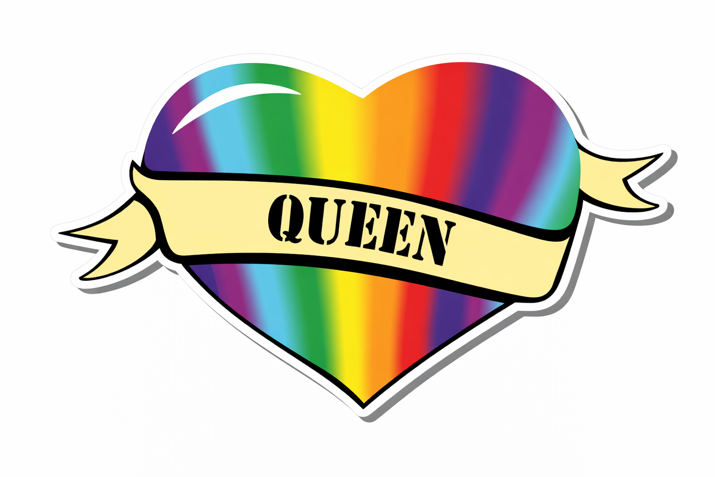 4 PACK Rainbow Queen waterproof Matte vinyl sticker LGBTQ gay pride symbol