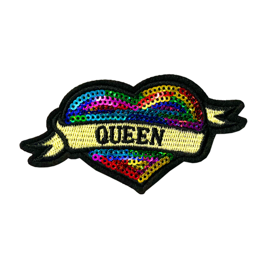 Queen Sequin Iron-on / Sew on Patch Decorative Patches, glitter The royals, royalty