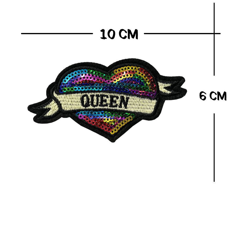Set of 5 LGBT Embroidery Patch Iron on or Sew on Embroidered Motif Transfer Queen star human peace