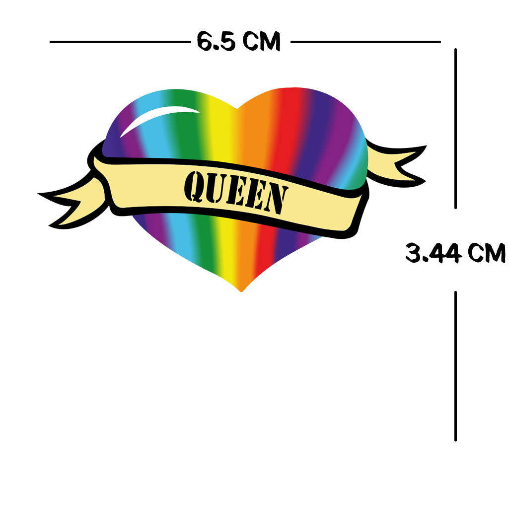 Queen Rainbow Heart Temporary Tattoo waterproof LGBTQ Gay pride LGBT