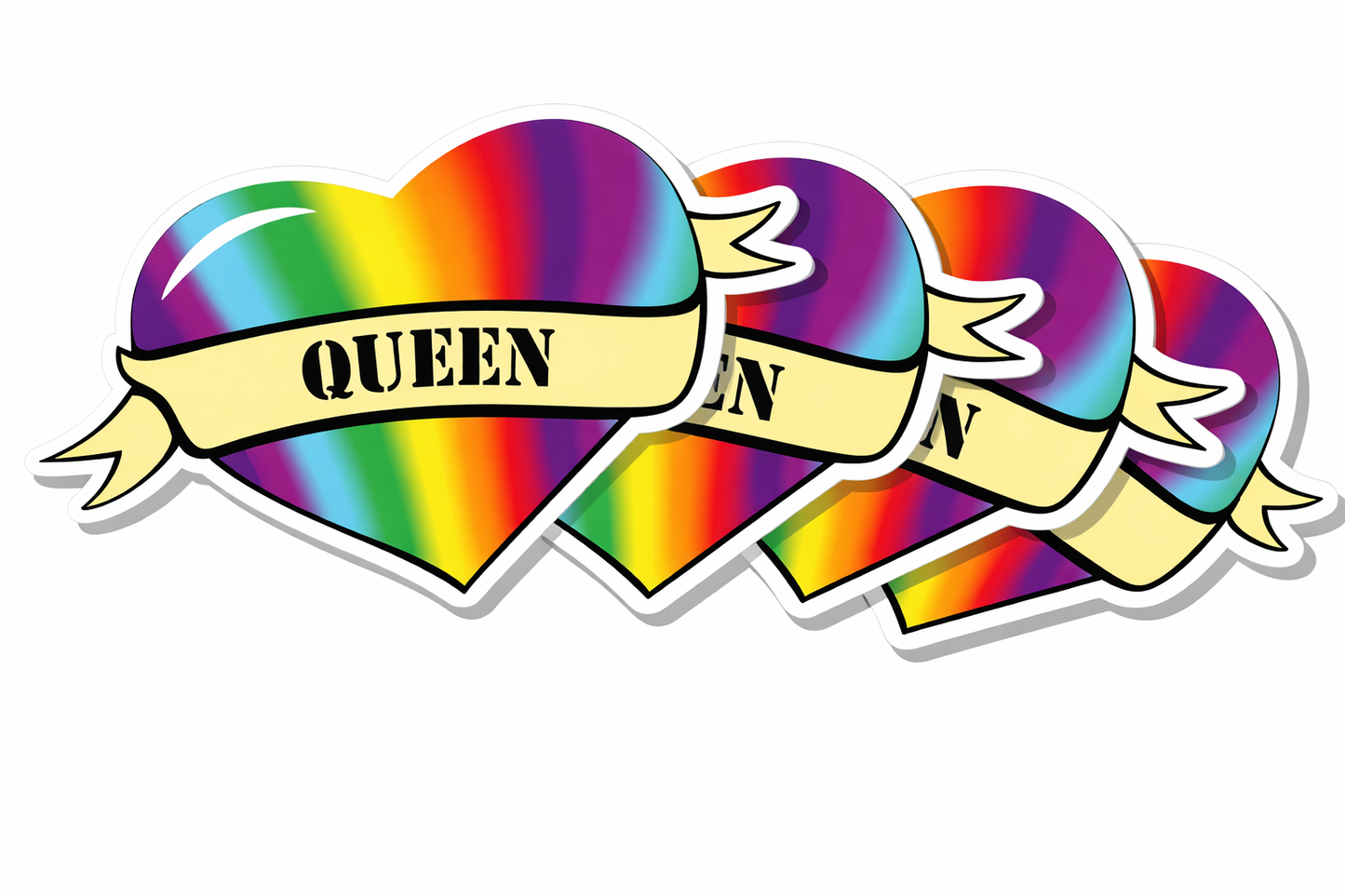 4 PACK Rainbow Queen waterproof Matte vinyl sticker LGBTQ gay pride symbol
