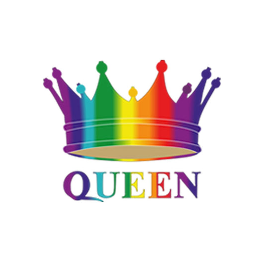 Queen Iron on Transfer for fabric LGBT rainbow crown lgbtq gay pride